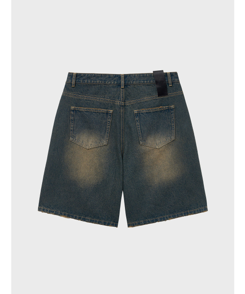 NOIRER(ノイア)の「キャットウォッシングワイドバミューダデニムパンツ(ヴィンテージブルー)(その他パンツ・メンズ・その他・48/50/52)」の3枚目の写真