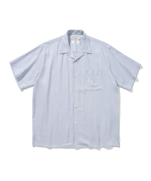SIIIIDO(シド)の「LINEN FLEXIBLE WORK OPEN COLLAR SHIRT #1(シャツ/ブラウス・メンズ・スカイブルー・2/3)」の1枚目の写真
