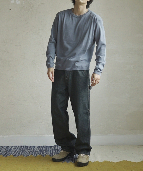 SIIIIDO(シド)の「EVERYWHERE FRONT CT LINE COMFORT KNIT #1(ニット/セーター・メンズ・スカイブルー・2/3)」の4枚目の写真