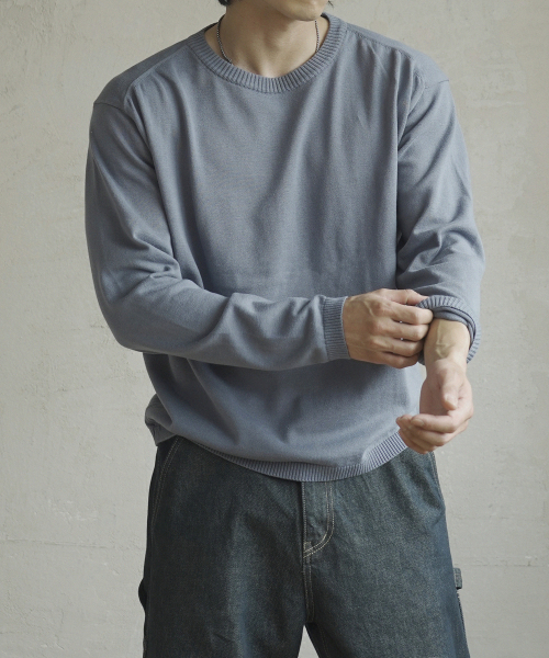 SIIIIDO(シド)の「EVERYWHERE FRONT CT LINE COMFORT KNIT #1(ニット/セーター・メンズ・スカイブルー・2/3)」の6枚目の写真