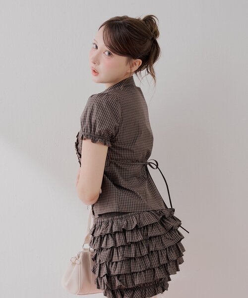 Chico(チコ)の「【全骨格◎/セットアップ対応】コンパクトパフブラウス(シャツ/ブラウス・レディース・ホワイト/ブラウン系その他2/ブラック系その他2・FREE)」の6枚目の写真