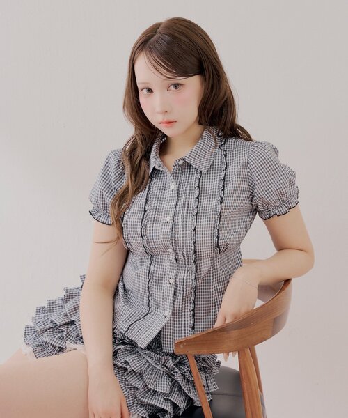 Chico(チコ)の「【全骨格◎/セットアップ対応】コンパクトパフブラウス(シャツ/ブラウス・レディース・ホワイト/ブラウン系その他2/ブラック系その他2・FREE)」の12枚目の写真