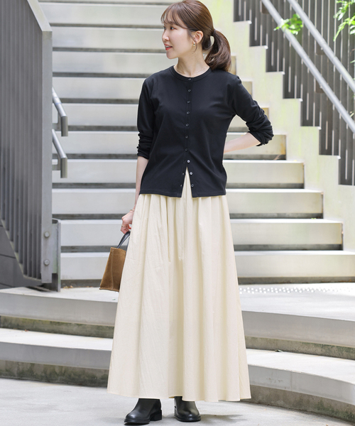 JOURNAL STANDARD relume(ジャーナルスタンダード レリューム)の「シアーツイストコットンクルーネックカーディガン(カーディガン/ボレロ・レディース・ブラック/ブラウン/サックスブルー・FREE)」の12枚目の写真