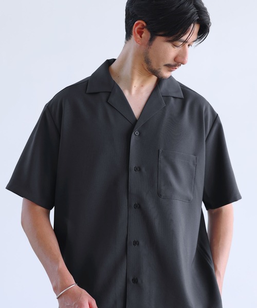 SPU（スプ）の「【防シワ/接触冷感】機能性半袖オープンカラーシャツ（シャツ/ブラウス・メンズ・ネイビー/チャコール/ホワイト/サックスブルー・M/S/XL/L）」の14枚目の写真