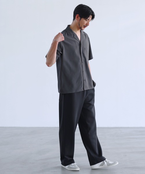SPU（スプ）の「【防シワ/接触冷感】機能性半袖オープンカラーシャツ（シャツ/ブラウス・メンズ・ネイビー/チャコール/ホワイト/サックスブルー・M/S/XL/L）」の18枚目の写真