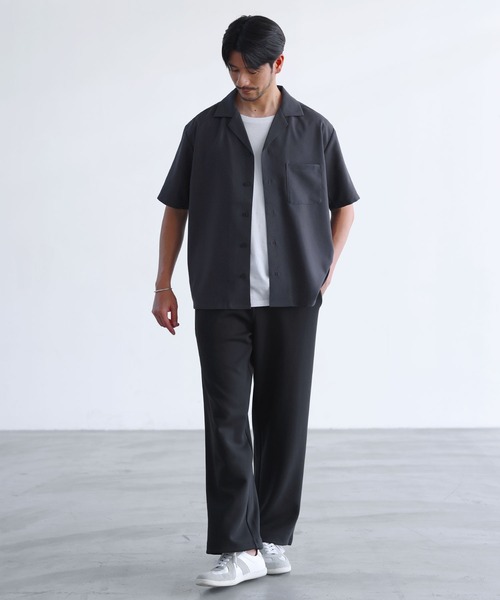 SPU（スプ）の「【防シワ/接触冷感】機能性半袖オープンカラーシャツ（シャツ/ブラウス・メンズ・ネイビー/チャコール/ホワイト/サックスブルー・M/S/XL/L）」の20枚目の写真