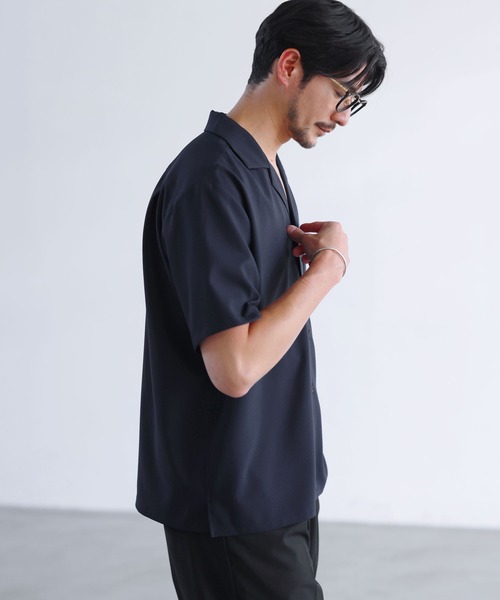 SPU（スプ）の「【防シワ/接触冷感】機能性半袖オープンカラーシャツ（シャツ/ブラウス・メンズ・ネイビー/チャコール/ホワイト/サックスブルー・M/S/XL/L）」の21枚目の写真