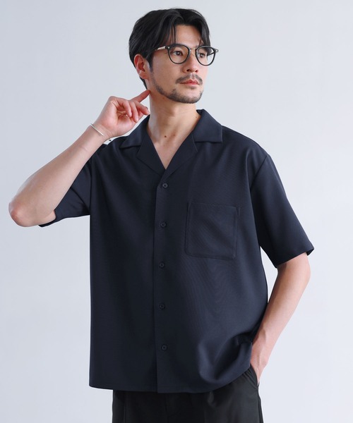 SPU（スプ）の「【防シワ/接触冷感】機能性半袖オープンカラーシャツ（シャツ/ブラウス・メンズ・ネイビー/チャコール/ホワイト/サックスブルー・M/S/XL/L）」の22枚目の写真