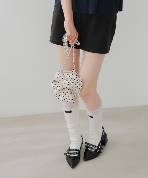 Heather（ヘザー）の「リボンミニショルダーBAG　858275（ショルダーバッグ・レディース・レッド/アイボリー/ホワイト系その他・ONE SIZE）」の3枚目の写真