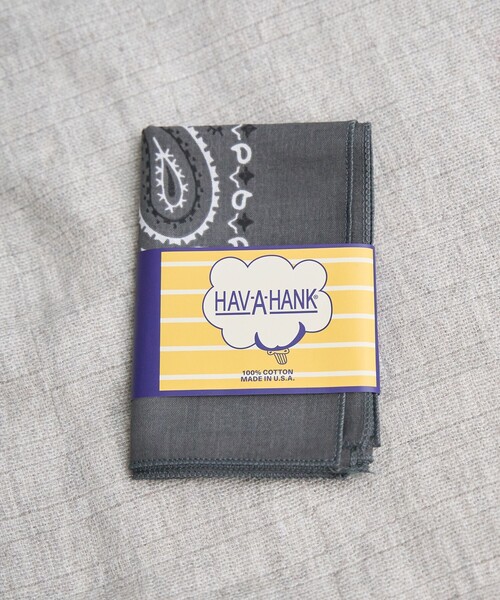 HAV-A-HANK(ハバハンク )の「〈父の日ギフトにもおすすめ〉HAV-A-HANK(ハバハンク)ペイズリー柄バンダナ(バンダナ/スカーフ・メンズ・ネイビー/ライトブルー/ライトグレー/ダークグリーン/グレー/ケリーグリーン・FREE)」の2枚目の写真