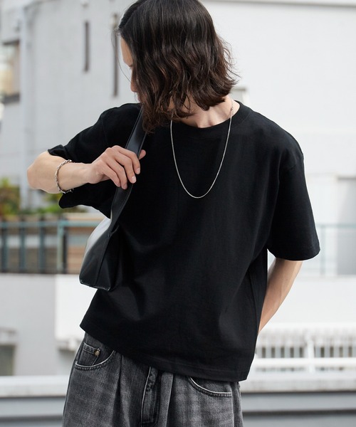 ROOPTOKYO(ループトウキョウ)の「ハイグレードコットン 5.6oz クロップドTシャツ メンズ レディース ユニセックス 2026年 夏 夏服(Tシャツ/カットソー・メンズ・オフホワイト/ブラック/チャコール・M/L)」の14枚目の写真