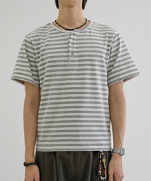 EPNK（イーピーエヌケー）の「Birder henly neck tee / ボーダーヘンリーネックT（Tシャツ/カットソー）」