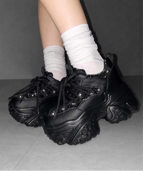 me+em select(ミームセレクト)の「【 +10.5cm盛れ 】スパンコールレースアップ厚底スニーカー / +10.5cm spangle lace-up platform sneakers(スニーカー・レディース・アイボリー/ブラック・37/38/39/40)」の21枚目の写真