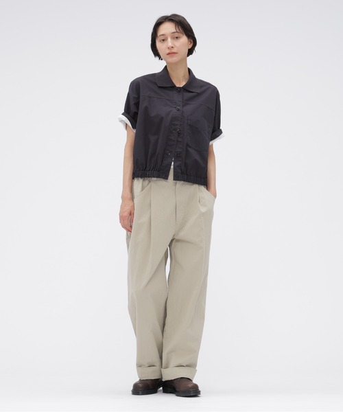 MHL.(エムエイチエル)の「COTTON LINEN TINY RIPSTOP(その他パンツ・レディース・カーキ/ライトベージュ・0/1/2/3)」の7枚目の写真