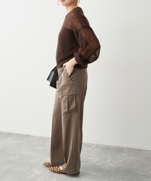 Spick & Span（スピックアンドスパン）の「スエードサテンカーゴパンツ（カーゴパンツ・レディース・ブラック/モカ・38/36）」の7枚目の写真