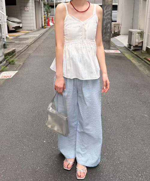 mebole(メボレ)の「check wide easy pants(その他パンツ・レディース・ホワイト/ブルー・FREE)」の22枚目の写真