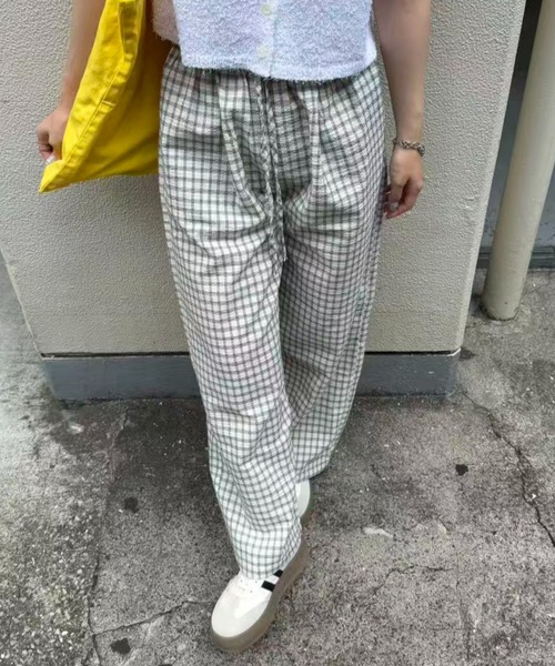 mebole(メボレ)の「check wide easy pants(その他パンツ・レディース・ホワイト/ブルー・FREE)」の6枚目の写真