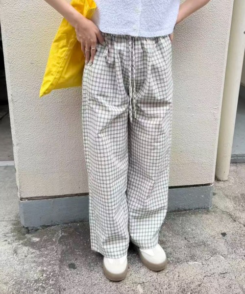 mebole(メボレ)の「check wide easy pants(その他パンツ・レディース・ホワイト/ブルー・FREE)」の11枚目の写真