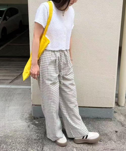 mebole(メボレ)の「check wide easy pants(その他パンツ・レディース・ホワイト/ブルー・FREE)」の14枚目の写真