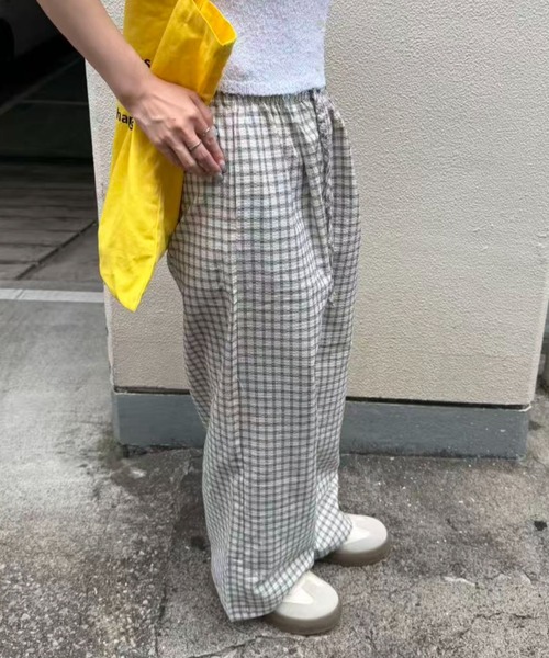 mebole(メボレ)の「check wide easy pants(その他パンツ・レディース・ホワイト/ブルー・FREE)」の10枚目の写真