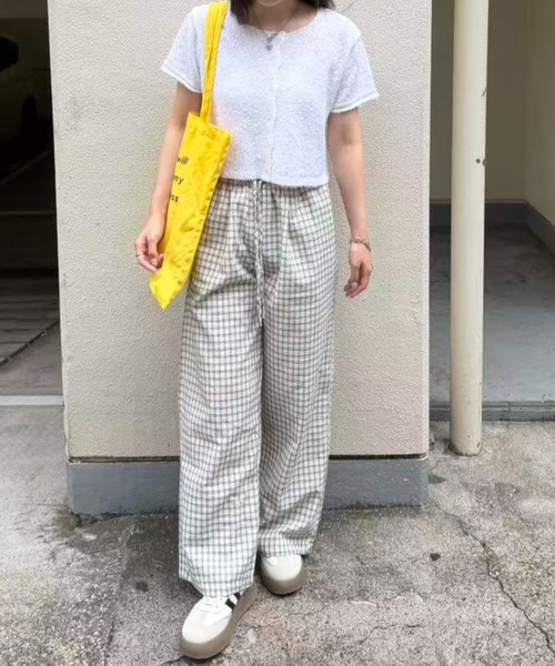 mebole(メボレ)の「check wide easy pants(その他パンツ・レディース・ホワイト/ブルー・FREE)」の13枚目の写真