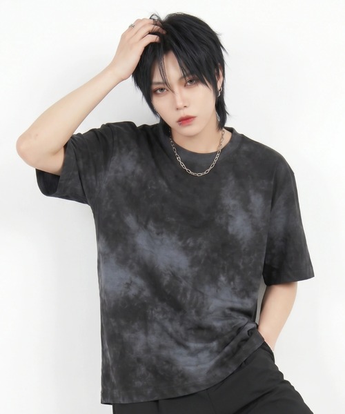 BENUSTA（ベヌスタ）の「A'GEM/9 × .kom 『BENUSTA/ベヌスタ　』Pigment-Washed Short Sleeve T-Shirt /ピグメントウォッシュ半袖Tシャツ（Tシャツ/カットソー・メンズ・ブラック/ホワイト・M/L）」の2枚目の写真