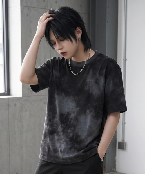 BENUSTA（ベヌスタ）の「A'GEM/9 × .kom 『BENUSTA/ベヌスタ　』Pigment-Washed Short Sleeve T-Shirt /ピグメントウォッシュ半袖Tシャツ（Tシャツ/カットソー・メンズ・ブラック/ホワイト・M/L）」の3枚目の写真