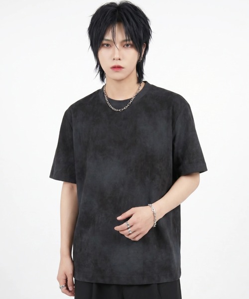 BENUSTA（ベヌスタ）の「A'GEM/9 × .kom 『BENUSTA/ベヌスタ　』Pigment-Washed Short Sleeve T-Shirt /ピグメントウォッシュ半袖Tシャツ（Tシャツ/カットソー・メンズ・ブラック/ホワイト・M/L）」の5枚目の写真