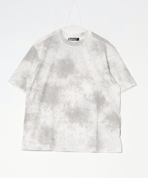 BENUSTA（ベヌスタ）の「A'GEM/9 × .kom 『BENUSTA/ベヌスタ　』Pigment-Washed Short Sleeve T-Shirt /ピグメントウォッシュ半袖Tシャツ（Tシャツ/カットソー・メンズ・ブラック/ホワイト・M/L）」の9枚目の写真