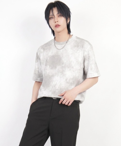 BENUSTA（ベヌスタ）の「A'GEM/9 × .kom 『BENUSTA/ベヌスタ　』Pigment-Washed Short Sleeve T-Shirt /ピグメントウォッシュ半袖Tシャツ（Tシャツ/カットソー・メンズ・ブラック/ホワイト・M/L）」の6枚目の写真