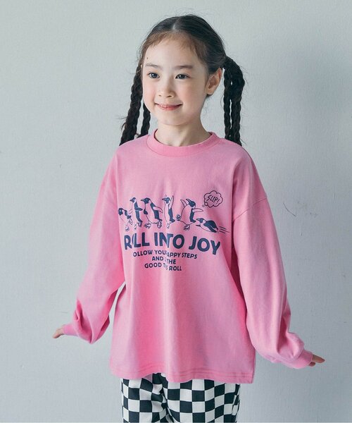 BREEZE(ブリーズ)の「【WEB限定】ゆったりシルエットグラフィックバリエーション長袖Tシャツ(Tシャツ/カットソー・キッズ・ブラウン/イエロー/ダークグリーン/オフホワイト/ピンク/ブラック/ブルー/キナリ/ライム/チャコール/レッド/ライトグレー/キャメル/レインボー/アイボリー/ミント/パープル/ベージュ/ネイビー/オレンジ・130/140/120/90/110/100/160/150)」の17枚目の写真