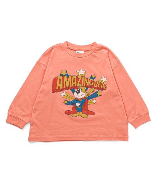 キッズのTシャツ/カットソー（オレンジ/橙色系・長袖）ファッション