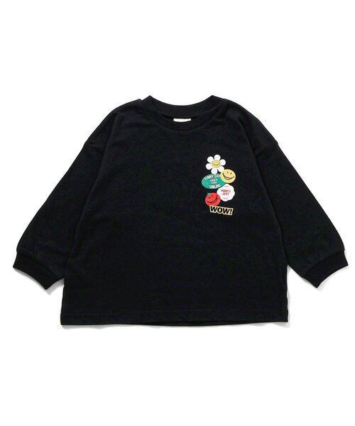 BREEZE(ブリーズ)の「【WEB限定】ゆったりシルエットグラフィックバリエーション長袖Tシャツ(Tシャツ/カットソー・キッズ・ブラウン/イエロー/ダークグリーン/オフホワイト/ピンク/ブラック/ブルー/キナリ/ライム/チャコール/レッド/ライトグレー/キャメル/レインボー/アイボリー/ミント/パープル/ベージュ/ネイビー/オレンジ・130/140/120/90/110/100/160/150)」の4枚目の写真