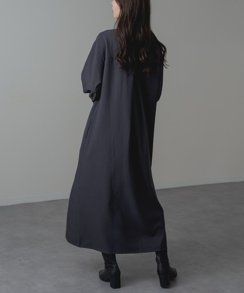 refinedworks（リファインドワークス）の「【refinedworks】セレモニー にも◎ 袖レース バンドカラー ロング ワンピース！（ワンピース・レディース・チャコールグレー/ブラック・FREE）」の18枚目の写真