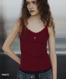 Ameri（アメリ）の「VINTAGE PEANUTS TWIST FRILL RIB CUT CAMI（キャミソール）」