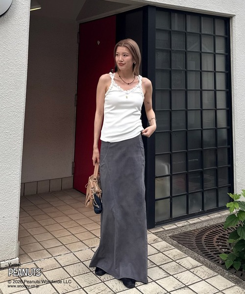PEANUTS(ピーナッツ)の「VINTAGE PEANUTS TWIST FRILL RIB CUT CAMISOLE(キャミソール・レディース・レッド/ブラウン/ホワイト・MEDIUM/SMALL)」の18枚目の写真