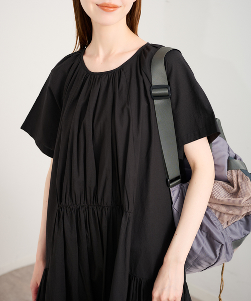 U by SPICK&SPAN(ユーバイスピックアンドスパン)の「2WAYハーフスリーブコットンロングワンピース(ワンピース・レディース・カーキ/ブラック/ブルー・36)」の11枚目の写真