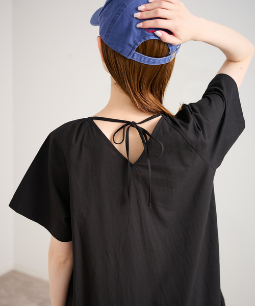 U by SPICK&SPAN(ユーバイスピックアンドスパン)の「2WAYハーフスリーブコットンロングワンピース(ワンピース・レディース・カーキ/ブラック/ブルー・36)」の13枚目の写真