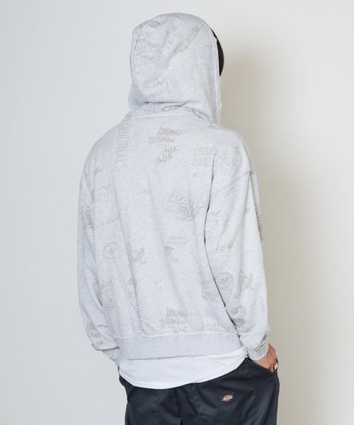 adidas(アディダス)の「adidas/アディダス ORI AOA FULLZIP オリジナルス AOA フルジップ パーカー プリント 総柄 オーバーサイズ カンガルーポケット メンズ レディース 秋 秋服 2026年秋冬(パーカー・メンズ・グレー・S/M/L/XL)」の7枚目の写真