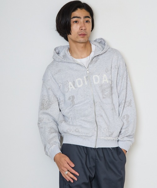 adidas(アディダス)の「adidas/アディダス ORI AOA FULLZIP オリジナルス AOA フルジップ パーカー プリント 総柄 オーバーサイズ カンガルーポケット メンズ レディース 秋 秋服 2026年秋冬(パーカー・メンズ・グレー・S/M/L/XL)」の22枚目の写真