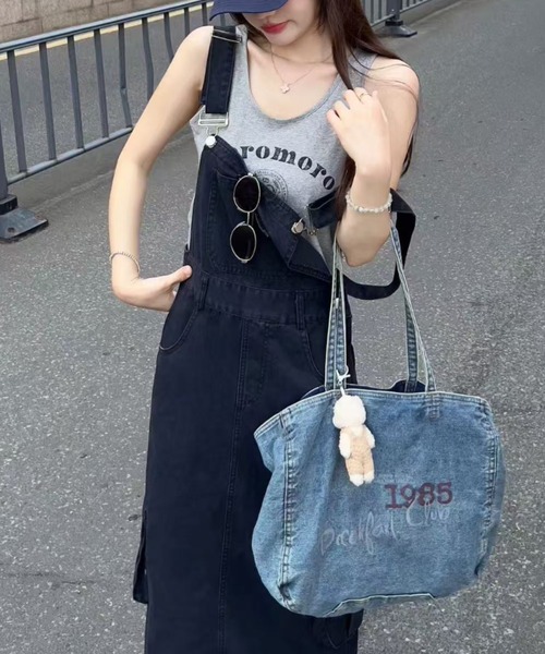 FAVORITO(ファヴォリート)の「トップス+ストラップワンピースセットアップ(セットアップ・レディース・ブラック/ピンク/ベージュ・F)」の2枚目の写真