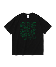 エクスプローラーキャンピンググラフィック半袖Tシャツ（ブラック）