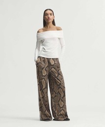 サテン スネーク プリント ワイド レッグ トラックパンツ / アディダスオリジナルス adidas Originals