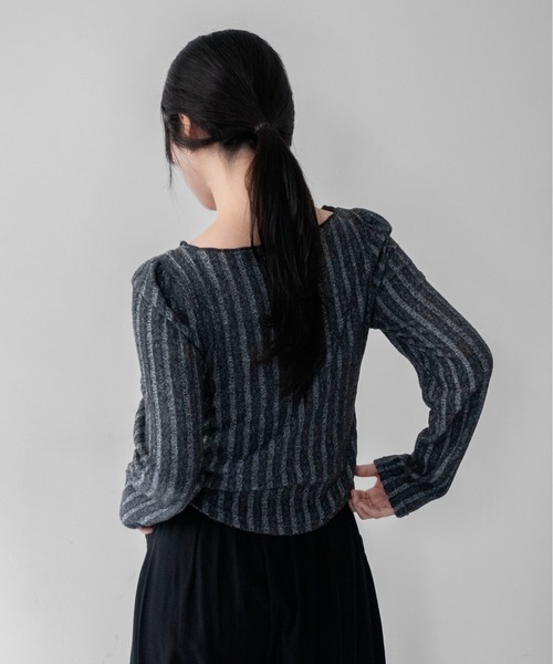 on:nue(オンニュ)の「【on:nue】フロントギャザー起毛リブカーディガン /26-27 AW COLLECTION(カーディガン/ボレロ・レディース・ダークグレー/ピンク/ベージュ・FREE)」の20枚目の写真