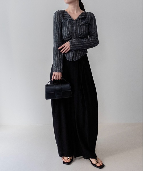 on:nue(オンニュ)の「【on:nue】フロントギャザー起毛リブカーディガン /26-27 AW COLLECTION(カーディガン/ボレロ・レディース・ダークグレー/ピンク/ベージュ・FREE)」の21枚目の写真