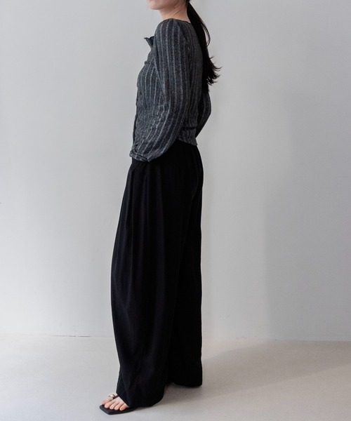 on:nue(オンニュ)の「【on:nue】フロントギャザー起毛リブカーディガン /26-27 AW COLLECTION(カーディガン/ボレロ・レディース・ダークグレー/ピンク/ベージュ・FREE)」の13枚目の写真