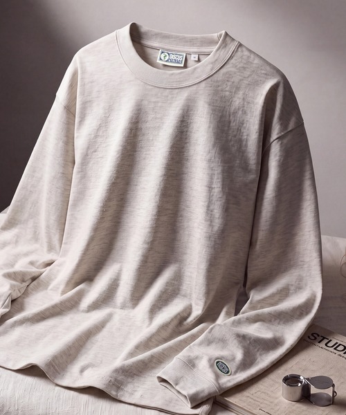 DISCUS（ディスカス）の「【DISCUS/ディスカス】USAコットンブレンド ヘビーウエイト ロンT（Tシャツ/カットソー・メンズ・グレイッシュベージュ/ホワイト/ネイビー/オートミール/ダークグリーン/ブラック・XL/M/L）」の3枚目の写真