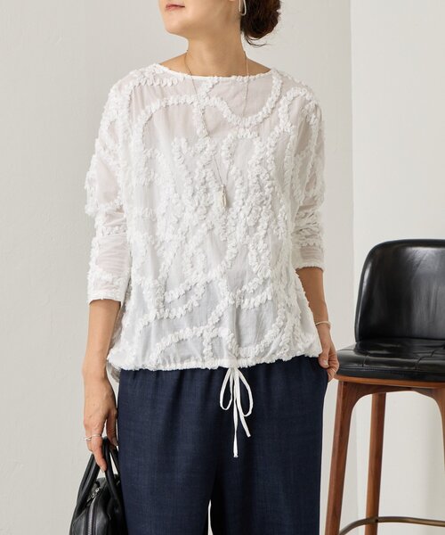 BEARDSLEY(ビアズリー)の「フリルシシュウシャツTシャツ(シャツ/ブラウス・レディース・ホワイト/ブラック・FREE)」の13枚目の写真