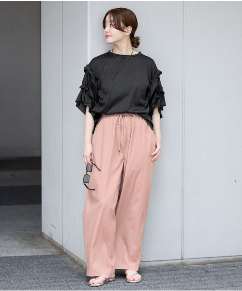 IENA(イエナ)の「袖ギャザーフリルカットソー(Tシャツ/カットソー・レディース・ホワイト/チャコールグレー/ブラック・FREE)」の5枚目の写真