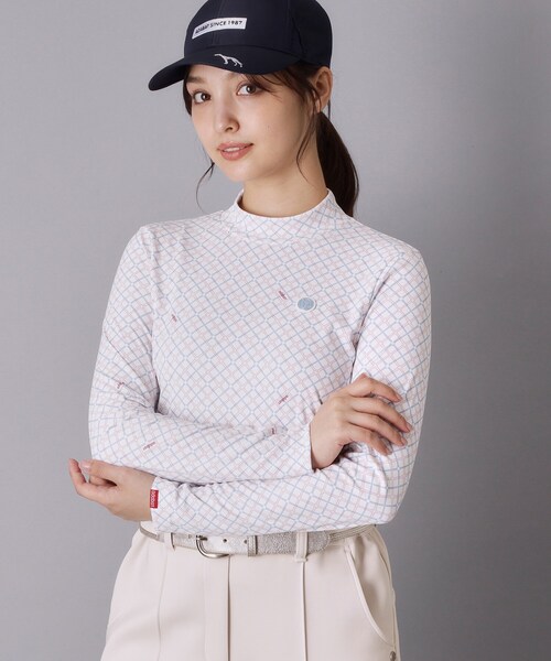 adabat(アダバット)の「ティーチェックプリントスムースモックT(Tシャツ/カットソー・レディース・ピンク系1/ホワイト系1・40/38/42)」の6枚目の写真